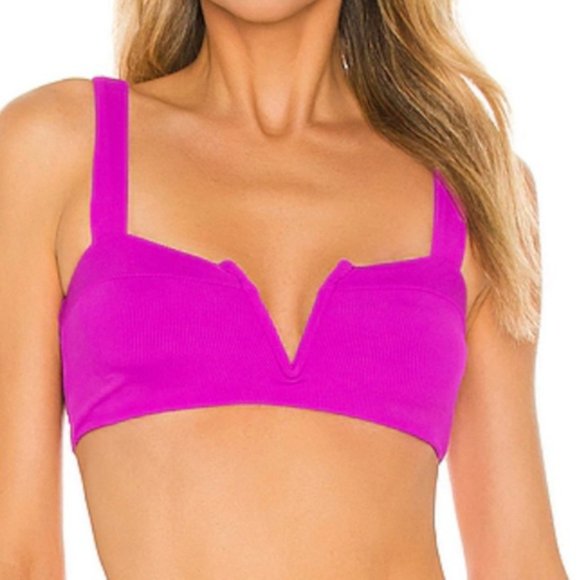l*space Ribbed Lee Lee Bikini Top Pitaya‎ Raspberry Size DD - Picture 1 of 6